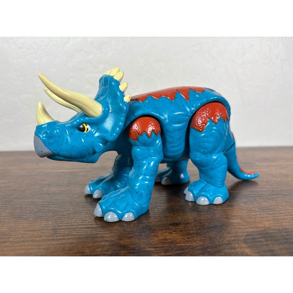 Fisher‎ Price Imaginext Triceratops Dinosaur Blue Red Action Figure W6022 2011